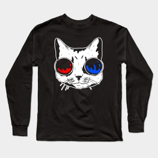 funny cat – Meowtrix (red pill or blue pill) (black variant) Long Sleeve T-Shirt